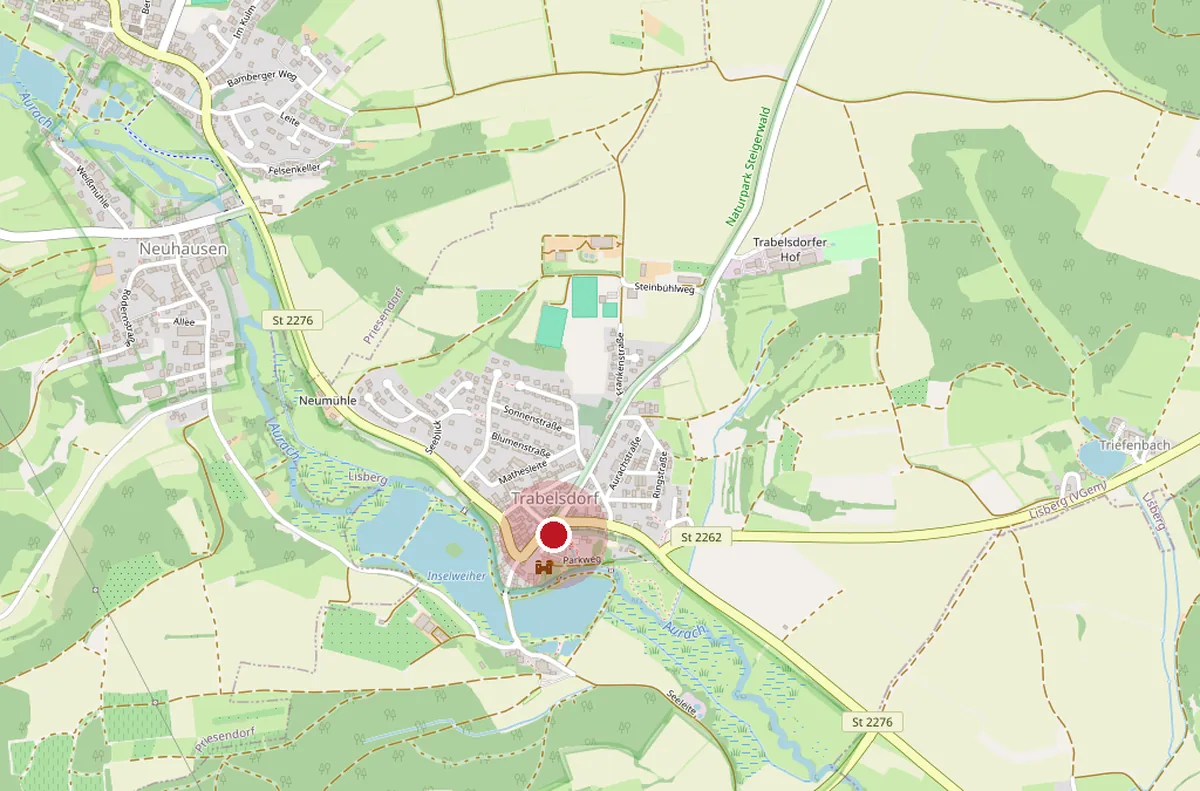 Karte: Schlossplatz in Trabelsdorf, Gemeinde Lisberg, westlich von Bamberg